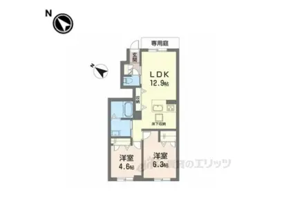 シャーメゾンプレミアス2(2LDK/1階)の間取り写真