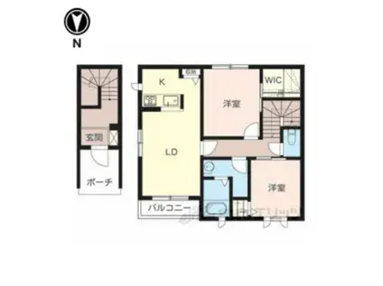 ドリーム中ノ坪(2LDK/2階)の間取り写真