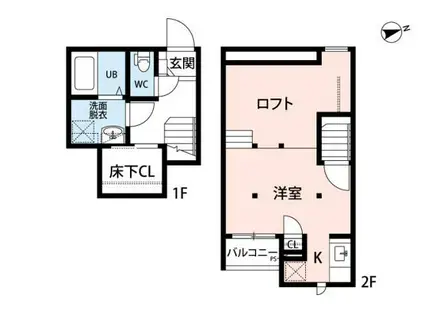 CB指扇リコ(1K/2階)の間取り写真