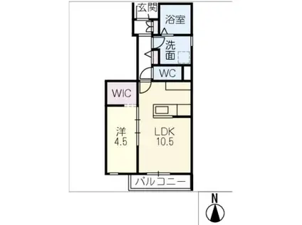 JUSTE PAIX SATO(1LDK/1階)の間取り写真