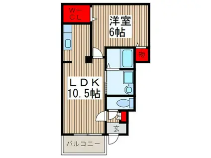フラッツァ ピアC棟(1LDK/1階)の間取り写真