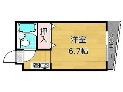 サンハイツ(ワンルーム/2階)の間取り写真