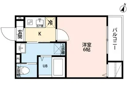ルリアズール南与野(1K/1階)の間取り写真