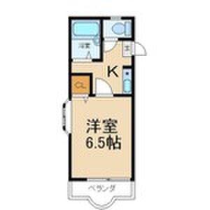 黒原ハイツ(1K/3階)の間取り写真