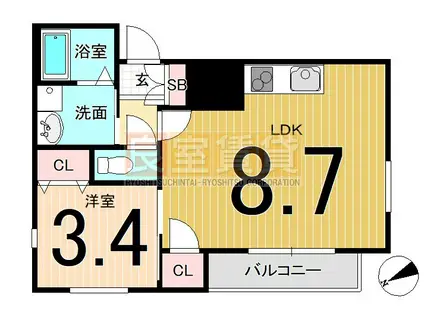 LE BLANC 大須(1LDK/1階)の間取り写真