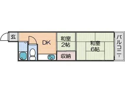 サンハイツ(2DK/2階)の間取り写真