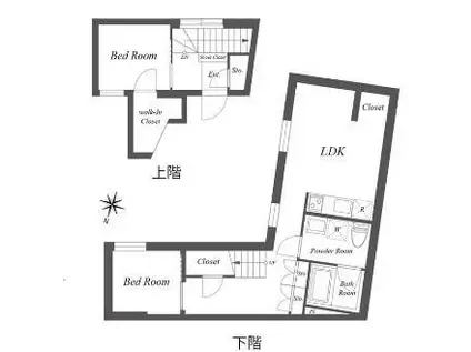 PASEO三軒茶屋イースト(2LDK/1階)の間取り写真