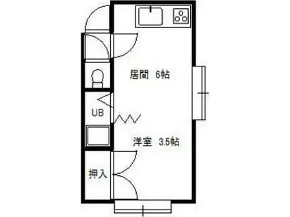 サテライト白石(1DK/1階)の間取り写真