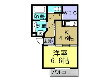 クラウン旭町(1K/2階)の間取り写真