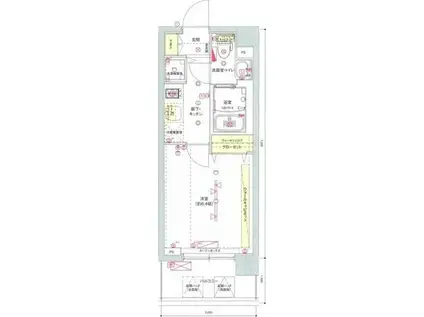 ブライズ登戸(1K/5階)の間取り写真