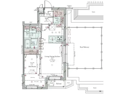 コンシェリア目黒本町 THE RESIDENCE(1LDK/5階)の間取り写真