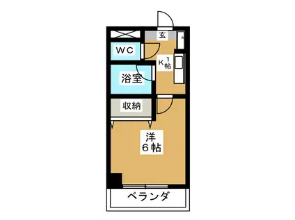ガーデンホーク(1K/2階)の間取り写真