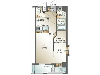 エンクレスト天神Ⅲ(1LDK/11階)の間取り写真