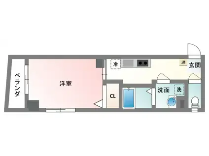 ヒルズ安里(1K/4階)の間取り写真