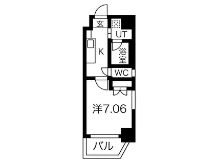 アールズタワー池下西(1K/6階)の間取り写真