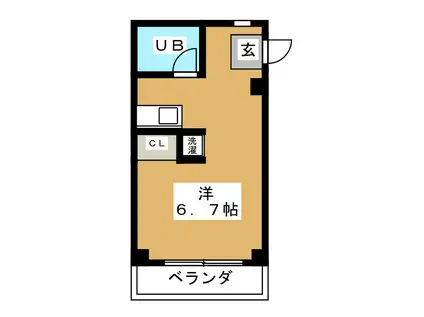 ファーストコーポ(ワンルーム/1階)の間取り写真