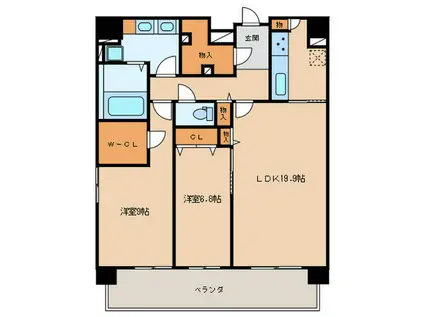 L´ENVOL MEIEKI(2LDK/8階)の間取り写真