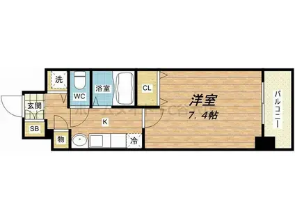 プレサンス心斎橋リベルタ(1K/3階)の間取り写真