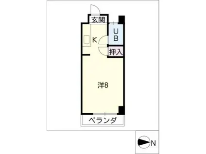 マスキャン黒野(ワンルーム/3階)の間取り写真