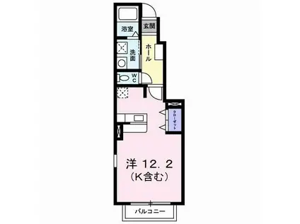 ベルム-ンA(ワンルーム/1階)の間取り写真