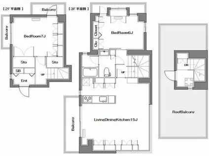 ブルーフラット(2LDK/2階)の間取り写真