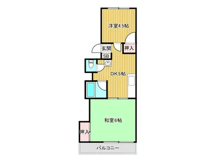 ホワイトマンション(2DK/3階)の間取り写真