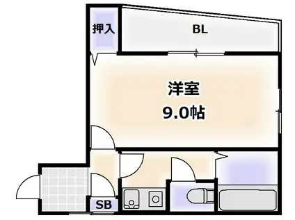 フレグランス阿倍野(1K/3階)の間取り写真
