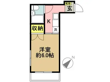 エトワール羽根木(1K/2階)の間取り写真