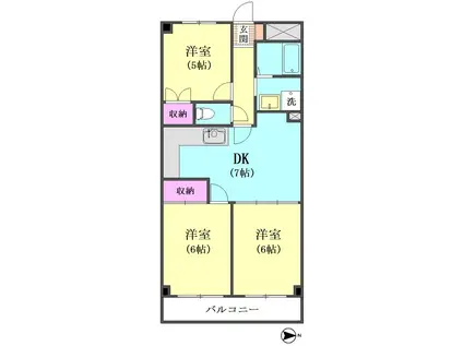 ル・フラン大森(3DK/3階)の間取り写真