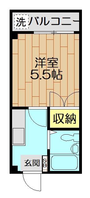 ホワイトハイツ(1K/1階)の間取り写真