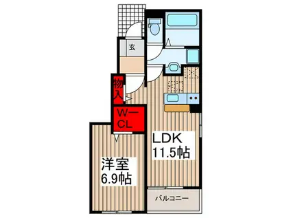 ヴィラ ミスズ(1LDK/1階)の間取り写真