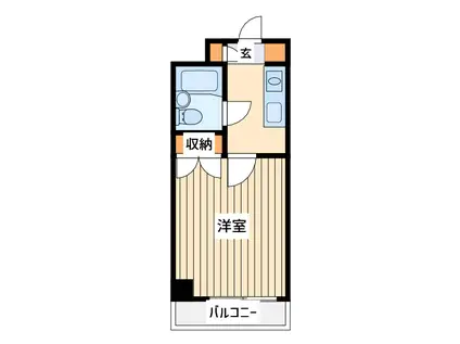 ベルヴェ府中(1K/4階)の間取り写真