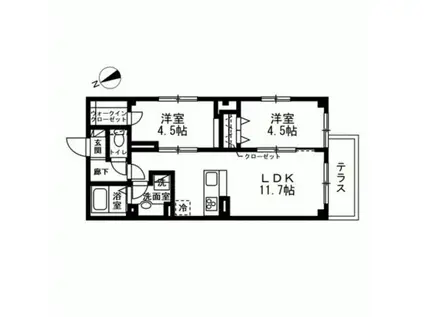 ULUSONARE(2LDK/1階)の間取り写真