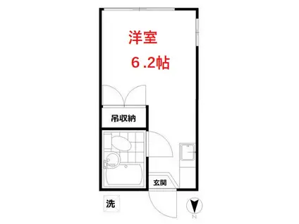 パソム池上(ワンルーム/1階)の間取り写真