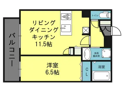 プレサンス難波セレクト(1LDK/11階)の間取り写真