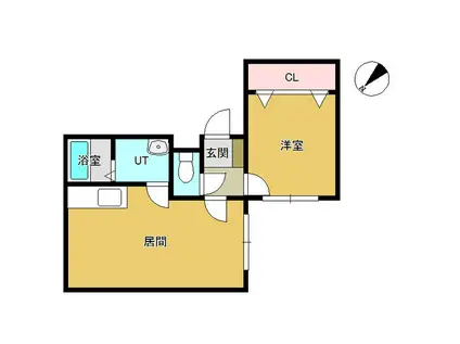 ビブレ南郷通(1LDK/4階)の間取り写真