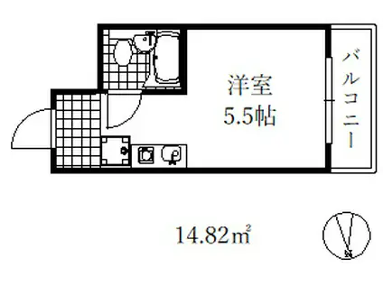 ラ・レジダンス・ド・エリール(ワンルーム/5階)の間取り写真