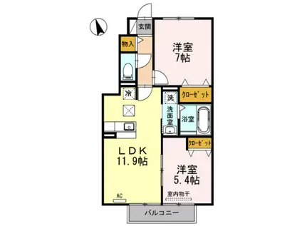 ミラ モンテI(2LDK/1階)の間取り写真