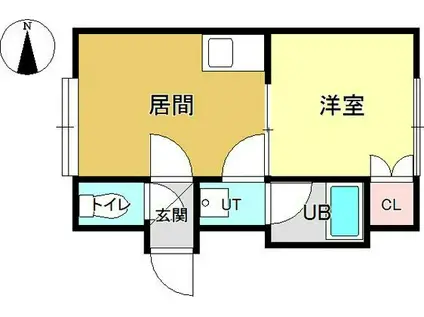 リズム424(1DK/2階)の間取り写真