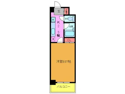 KENEDIX(1K/6階)の間取り写真