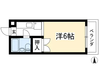 アストロプラザI(1K/2階)の間取り写真