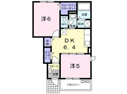 ノイ ファミーリエ(2DK/1階)の間取り写真