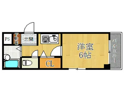 今里西青山ビル(1K/3階)の間取り写真