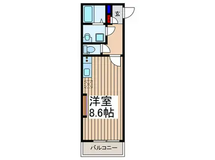 アンビション川越(ワンルーム/3階)の間取り写真