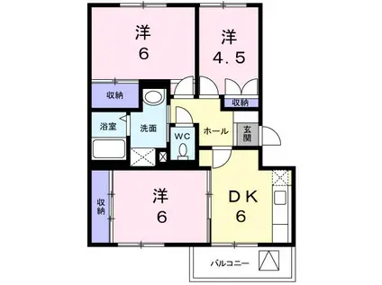 サンフラワーII(3DK/2階)の間取り写真
