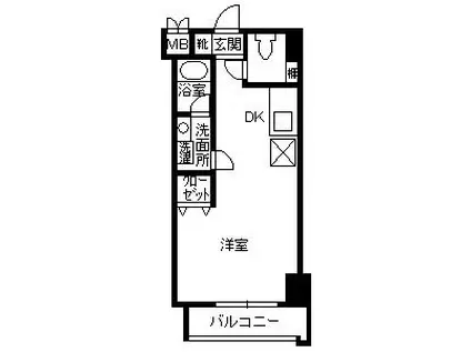 リードIN南郡元(ワンルーム/9階)の間取り写真