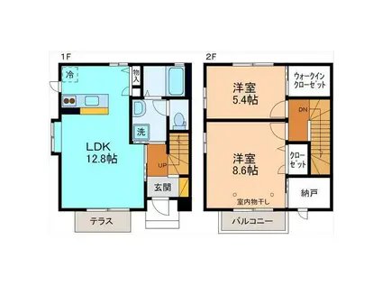 サンパティークH・M(2LDK/1階)の間取り写真