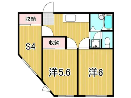 河東ビル(2DK/2階)の間取り写真