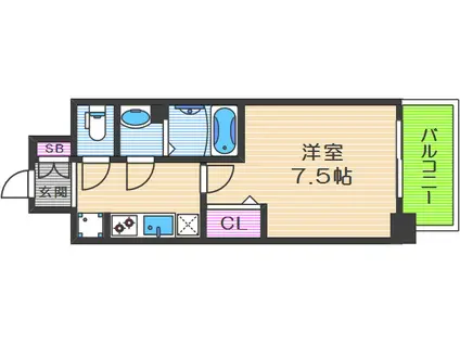 レシオス天王寺(1K/5階)の間取り写真