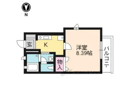 ティーグレ(1K/1階)の間取り写真